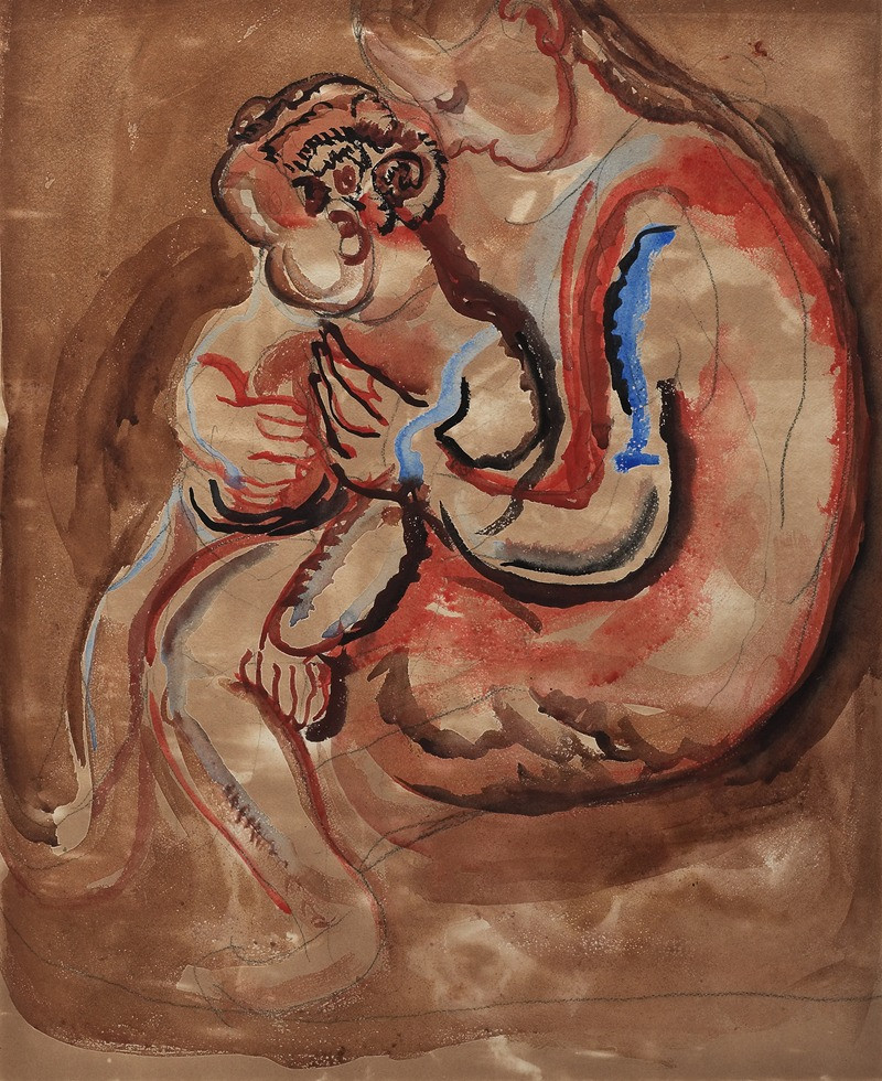 Untitled [Mother and child] (circa 1924) reproduction of painting by Frances Hodgkins. ALL GICLEE PRINTS