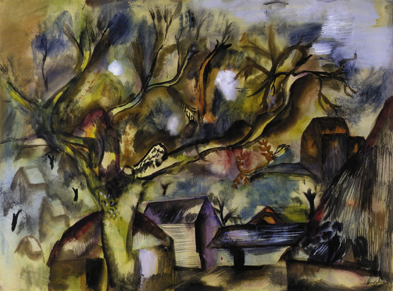 Farm piece, evening (1936) reproduction of painting by Frances Hodgkins. ALL GICLEE PRINTS