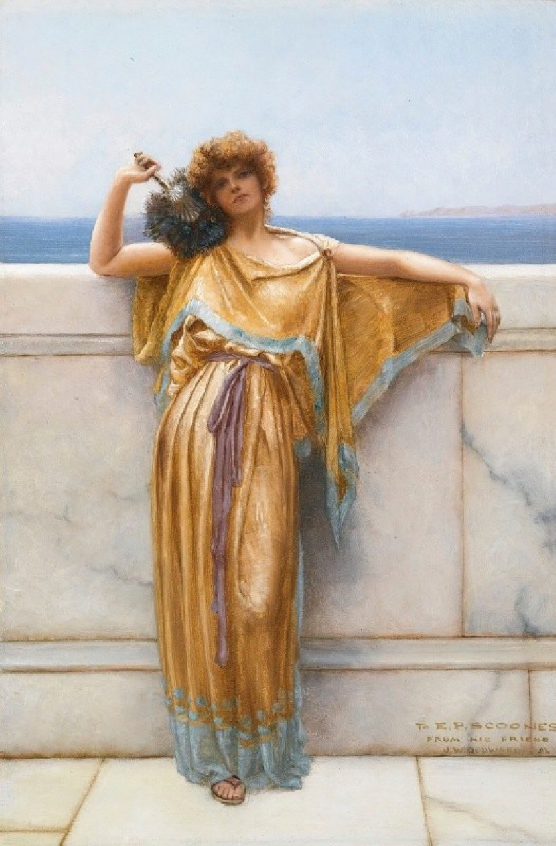 Clymene (1892) reproduction of painting by John William Godward. ALL GICLEE PRINTS