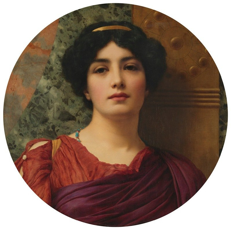 Contemplation (1903) reproduction of painting by John William Godward. ALL GICLEE PRINTS