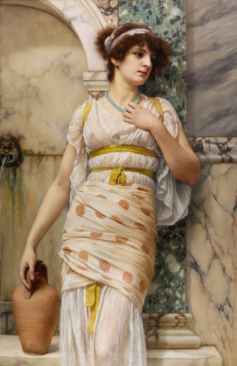 At the fountain (1893) reproduction of painting by John William Godward. ALL GICLEE PRINTS