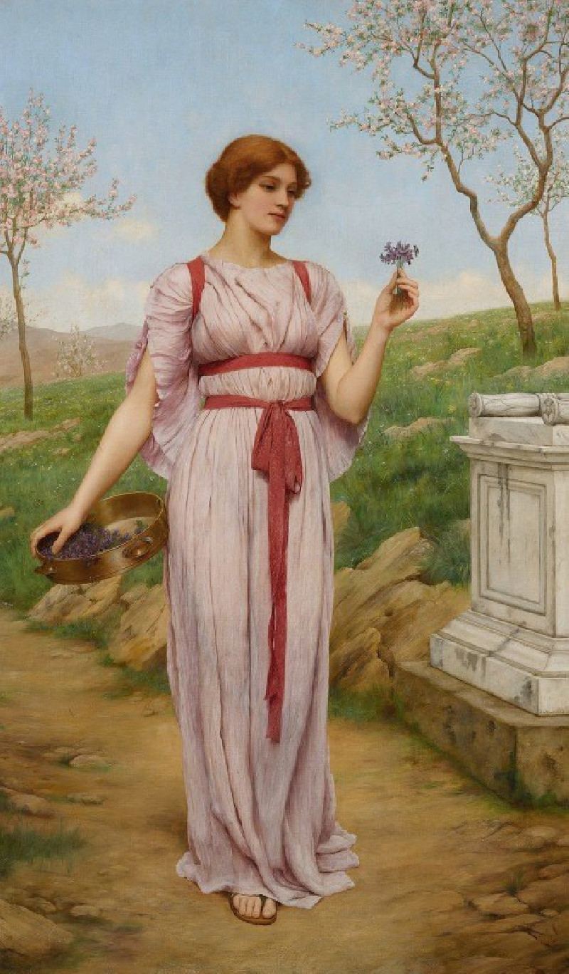 The Posy (1900) reproduction of painting by John William Godward. ALL GICLEE PRINTS