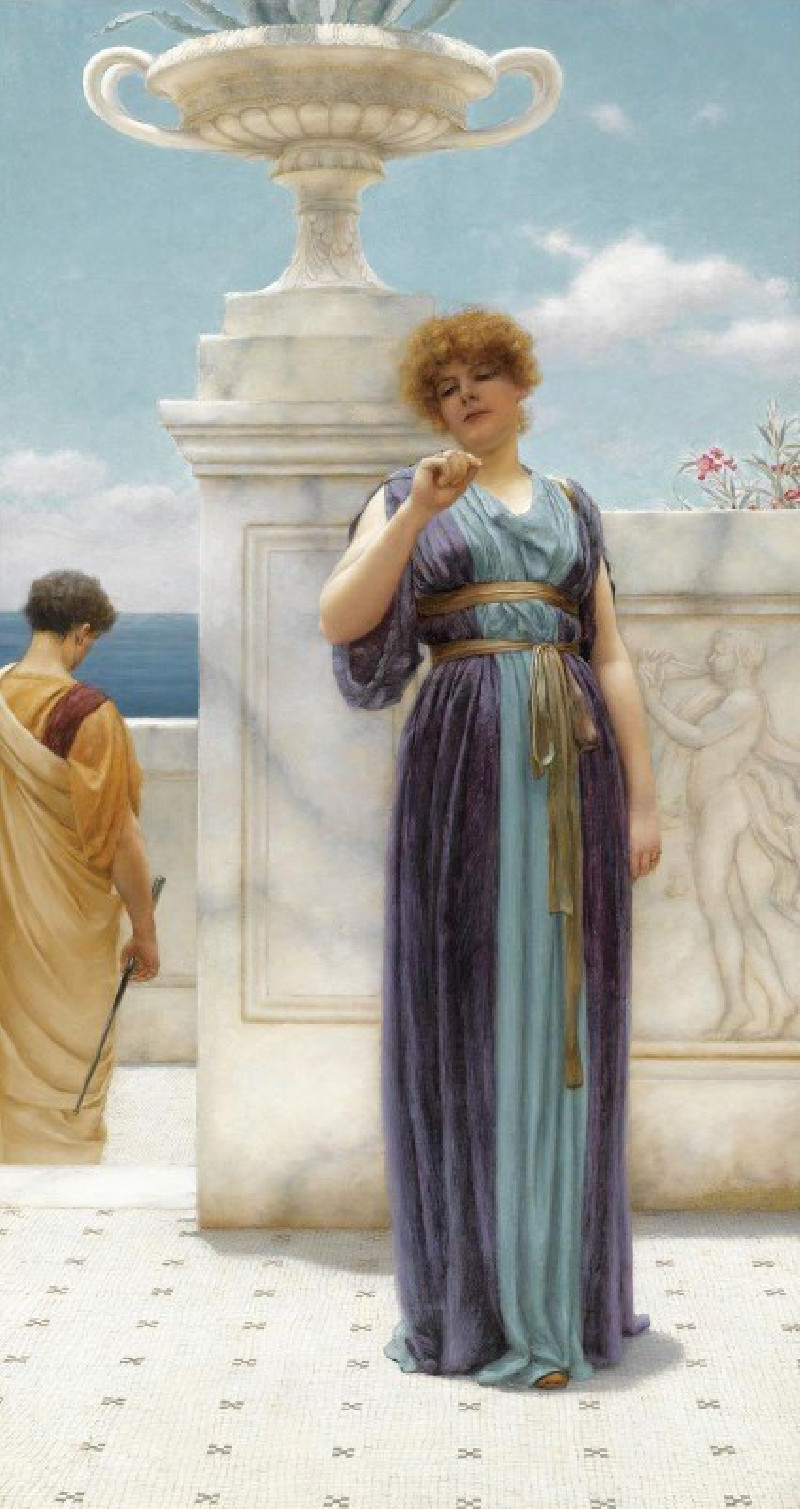 John William Godward reprodukcija The Engagement Ring, VISOS REPRODUKCIJOS , paveikslai, reprodukcijos internetu