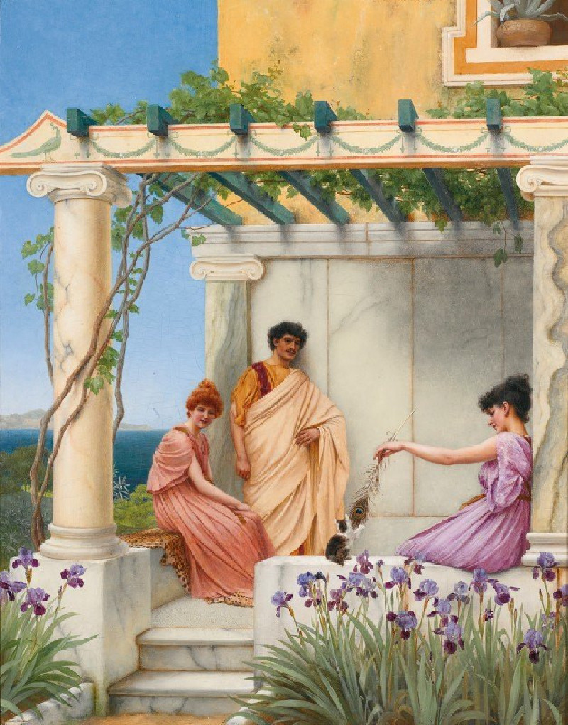 Playtime (1891) reproduction of painting by John William Godward. ALL GICLEE PRINTS