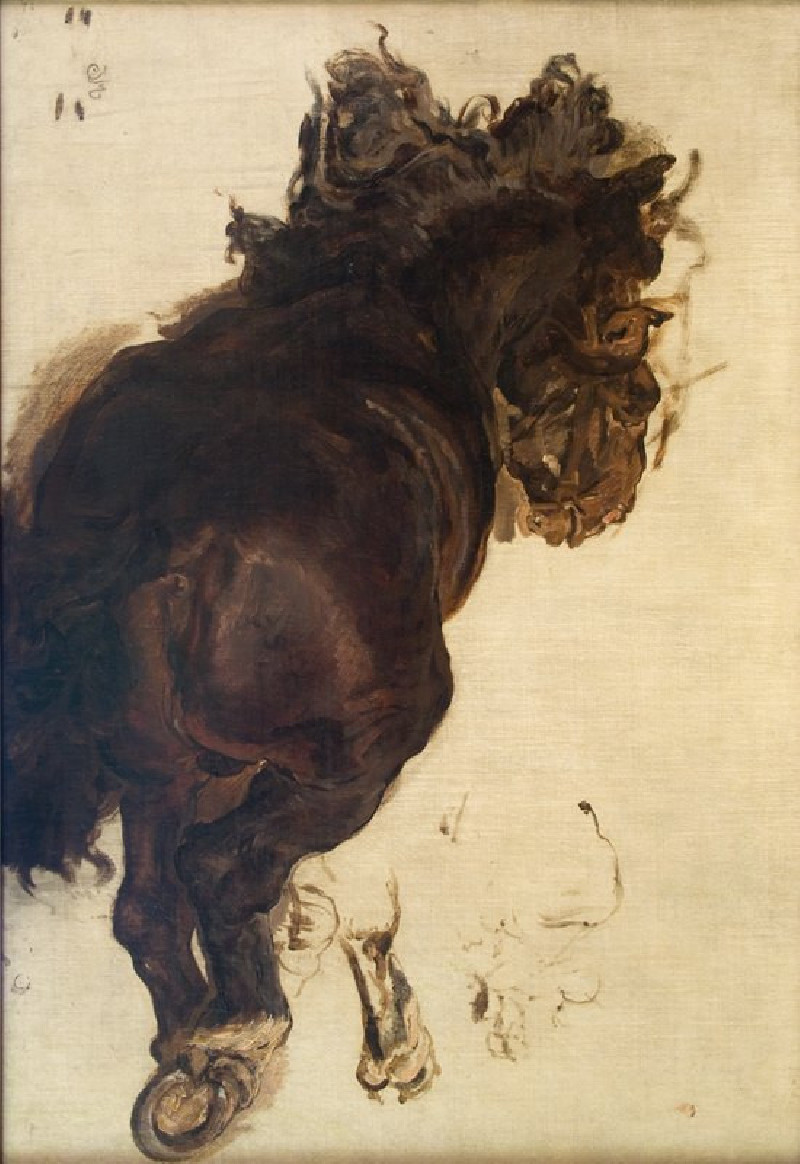 Jan Matejko reprodukcija Study of a recIIning horse (1875), VISOS REPRODUKCIJOS , paveikslai, reprodukcijos internetu