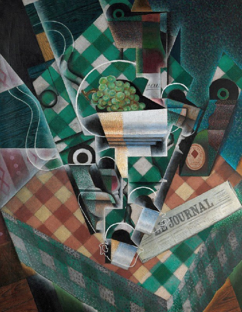 Still Life with Checked Tablecloth (1915) reproduction of painting by Juan Gris. Still-life