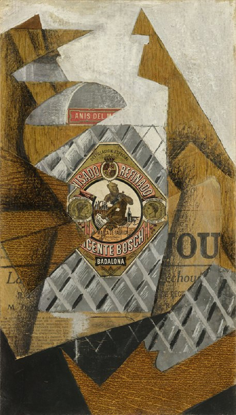 The Bottle of Anís del Mono (1914) reproduction of painting by Juan Gris. ALL GICLEE PRINTS