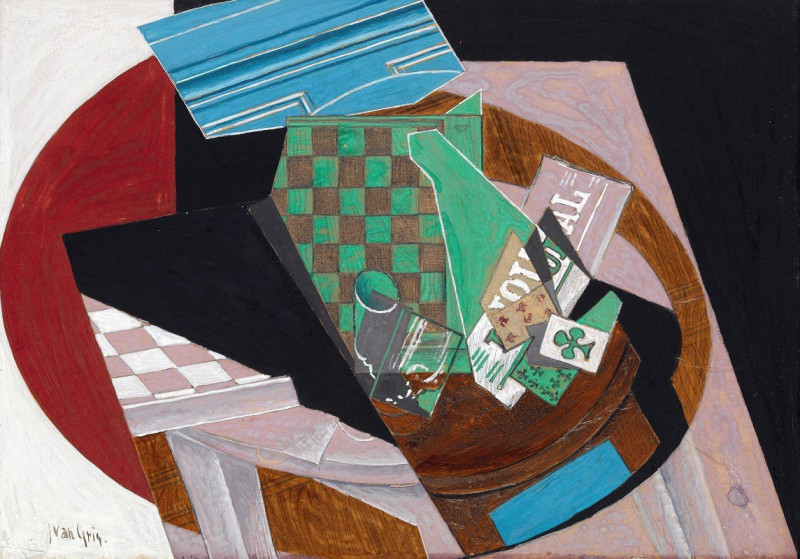 Checkerboard and Playing Cards (1915) reproduction of painting by Juan Gris. ALL GICLEE PRINTS