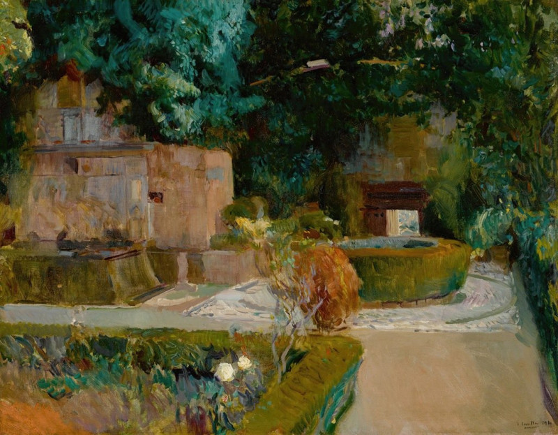 Jardín De Los Adarves, Alhambra, Granada  ( 1910) reproduction of painting by Joaquín Sorolla. ALL GICLEE PRINTS