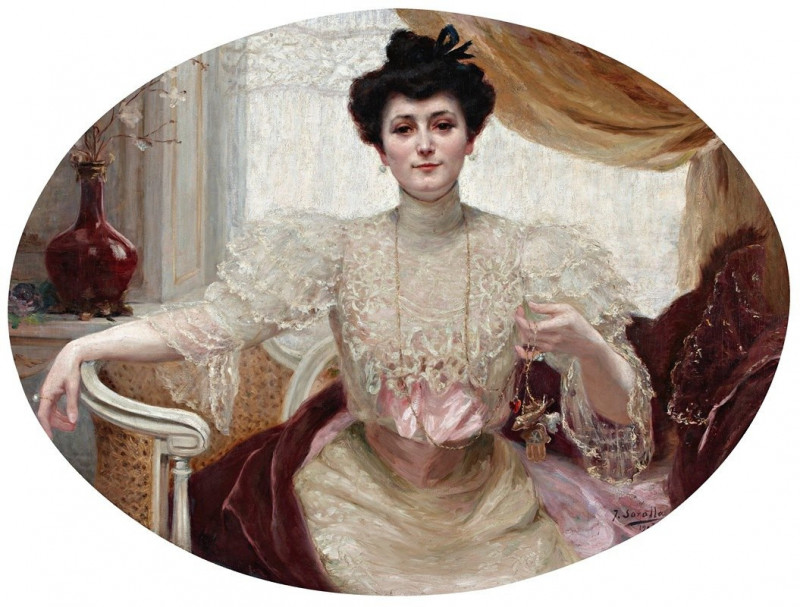 Joaquín Sorolla reprodukcija Portrait of Luisa Martinez De Tejeda (1907), VISOS REPRODUKCIJOS , paveikslai, reprodukcijos int...