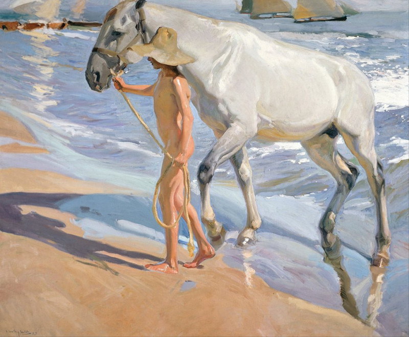 Joaquín Sorolla reprodukcija The Horse’s Bath (1909), VISOS REPRODUKCIJOS , paveikslai, reprodukcijos internetu