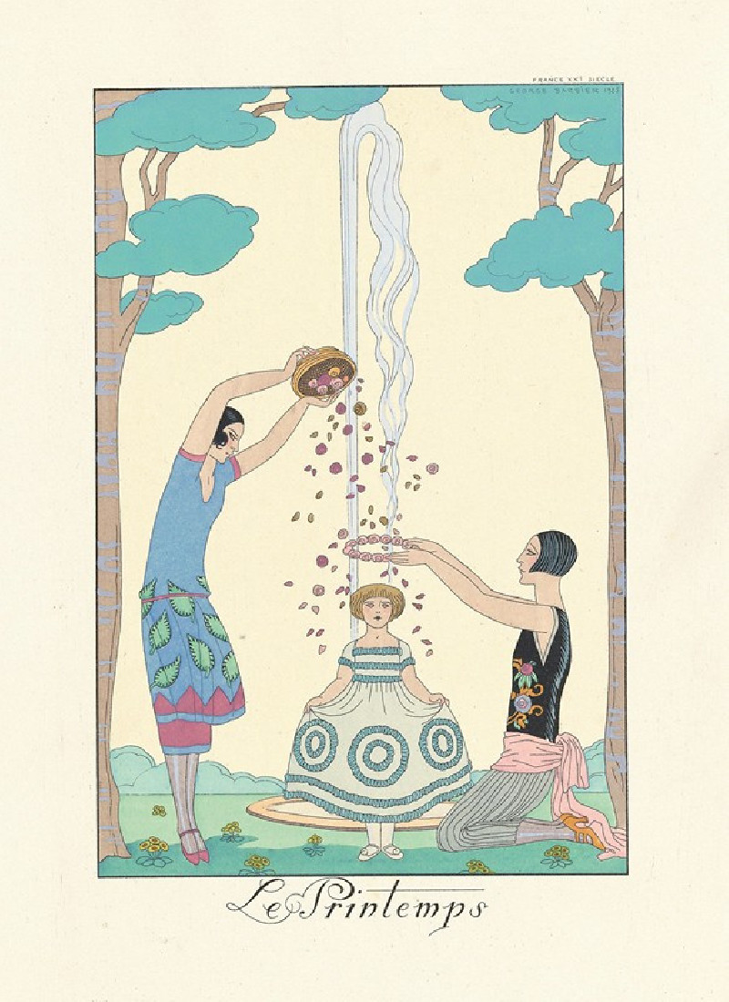 Le Printemps (Spring) (1922–1926) reproduction of painting by George Barbier. ALL GICLEE PRINTS