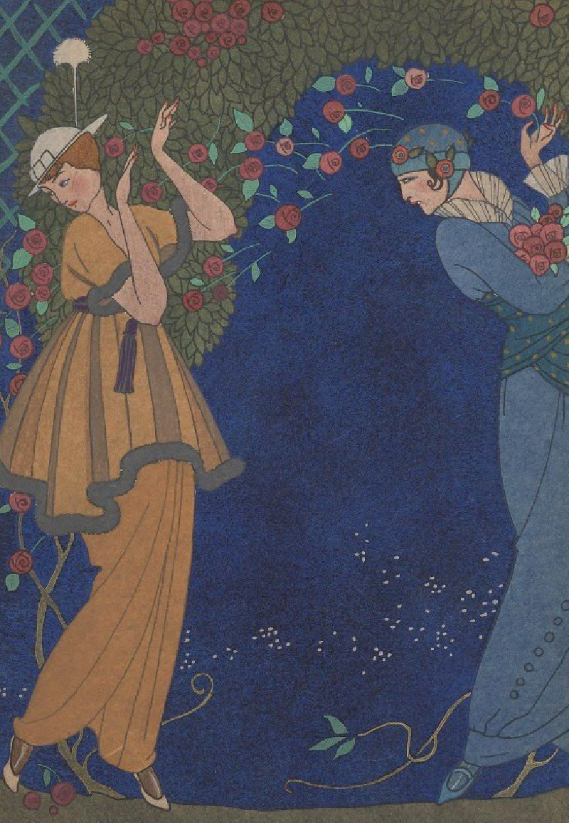 Roses dan la nuit (1914) reproduction of painting by George Barbier. ALL GICLEE PRINTS