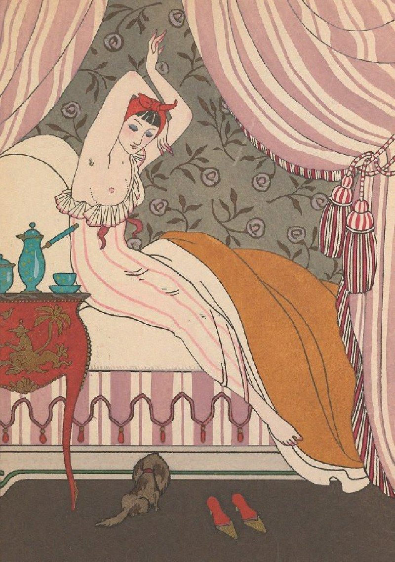 La Belle Matineuse (1914) reproduction of painting by George Barbier. ALL GICLEE PRINTS