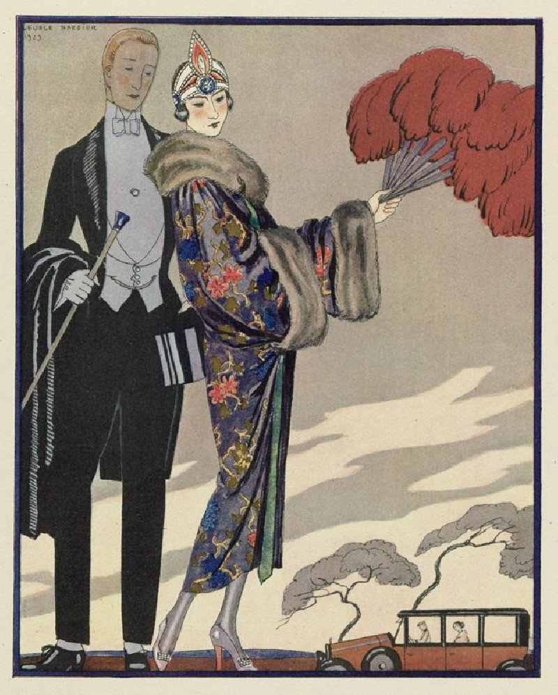 Evening Attire.. (1923) reproduction of painting by George Barbier. ALL GICLEE PRINTS