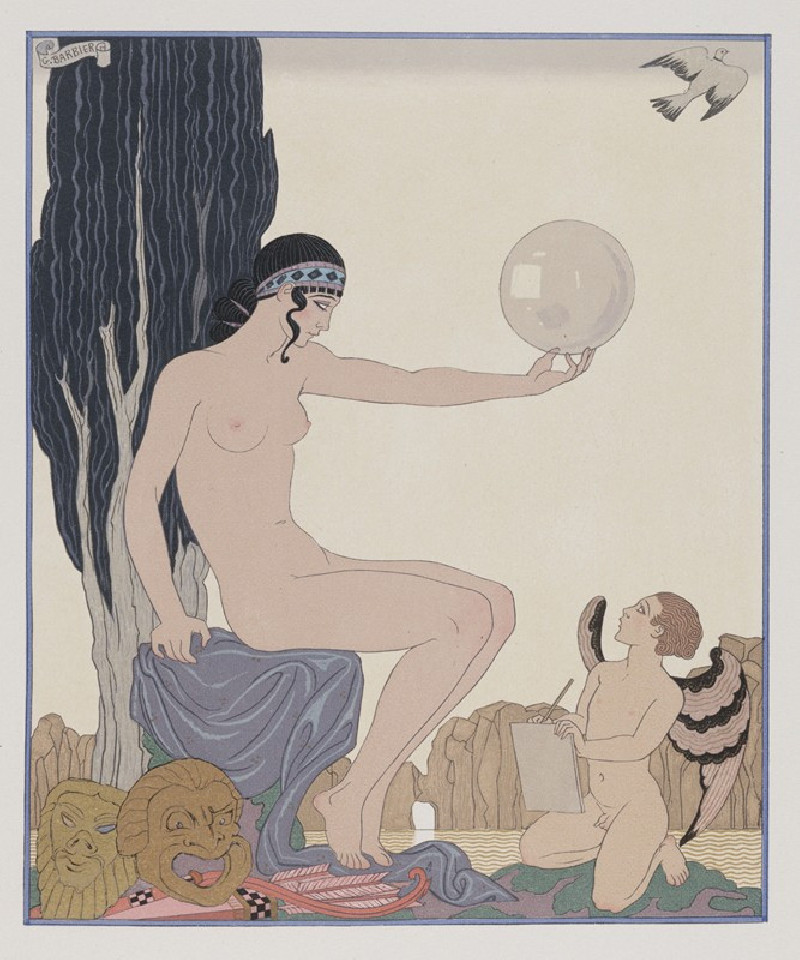 Muse (1929) reproduction of painting by George Barbier. ALL GICLEE PRINTS