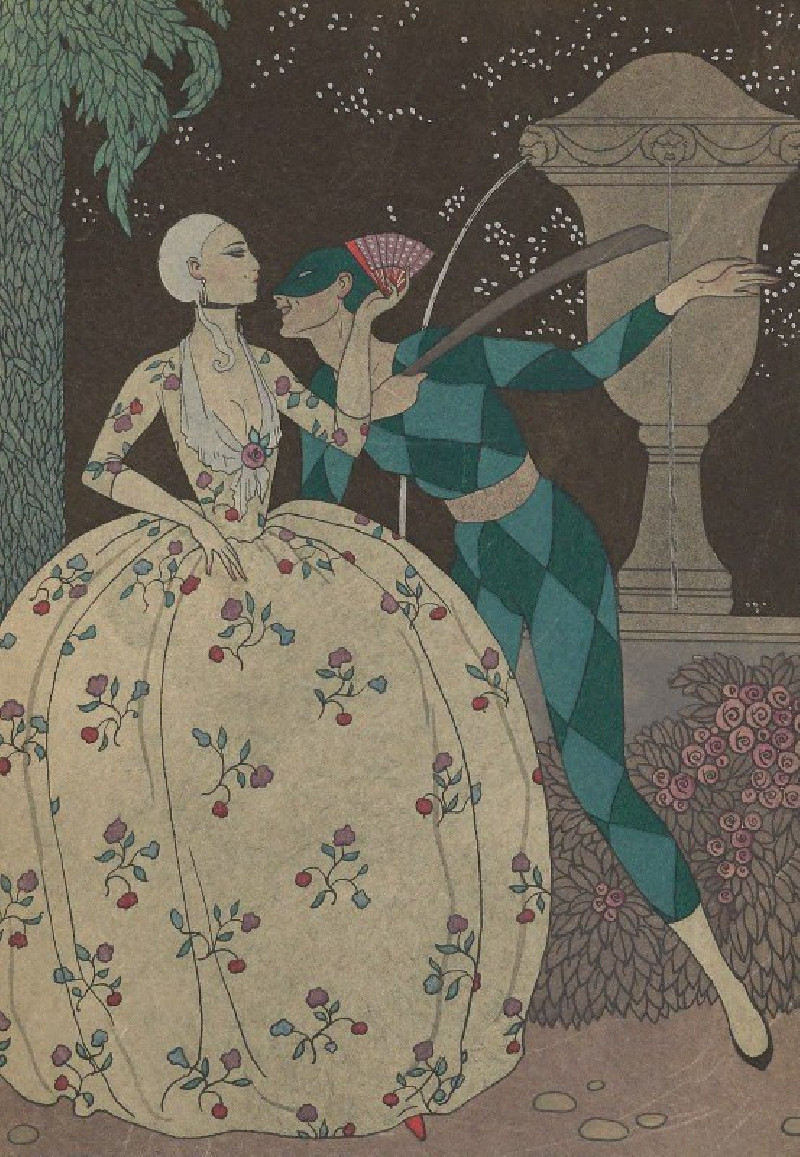 Arlequin (1914) reproduction of painting by George Barbier. ALL GICLEE PRINTS