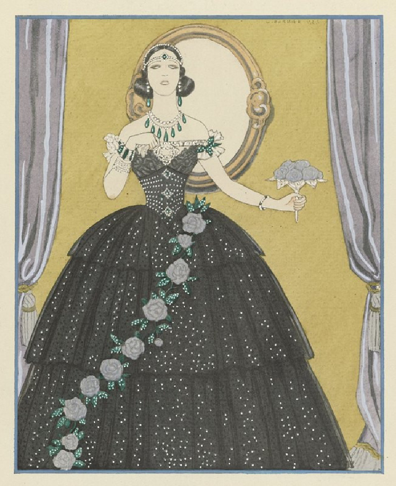 Mme Ida Rubinstein dans “La Dame aux Camélias” (1923) reproduction of painting by George Barbier. ALL GICLEE PRINTS