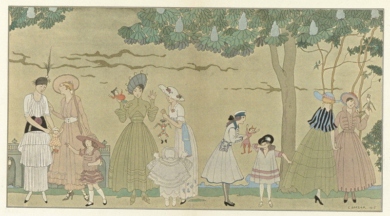 Le Jeu des Marionnettes (1915) reproduction of painting by George Barbier. ALL GICLEE PRINTS