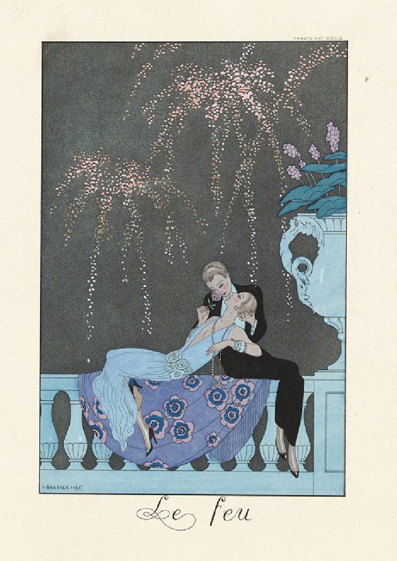 Le Feu (Fire) (1922–1926) reproduction of painting by George Barbier. ALL GICLEE PRINTS