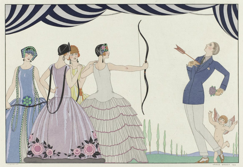 Visez au coeur, belles dames! (1924) reproduction of painting by George Barbier. ALL GICLEE PRINTS