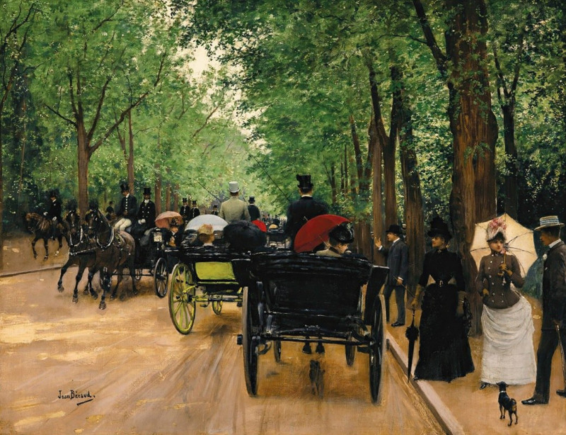 Bois De Boulogne reproduction of painting by Jean Béraud. ALL GICLEE PRINTS