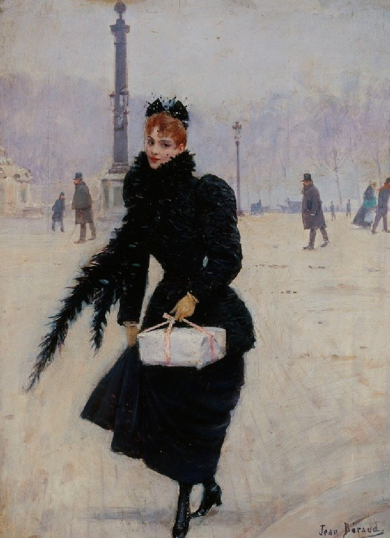 Parisienne sur la place de la Concorde (1885) reproduction of painting by Jean Béraud. ALL GICLEE PRINTS