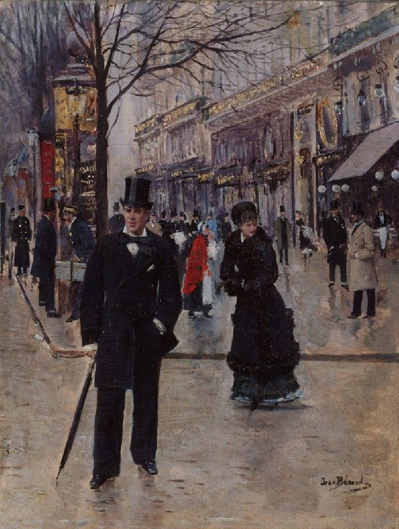 Sur le boulevard (1880) reproduction of painting by Jean Béraud. ALL GICLEE PRINTS