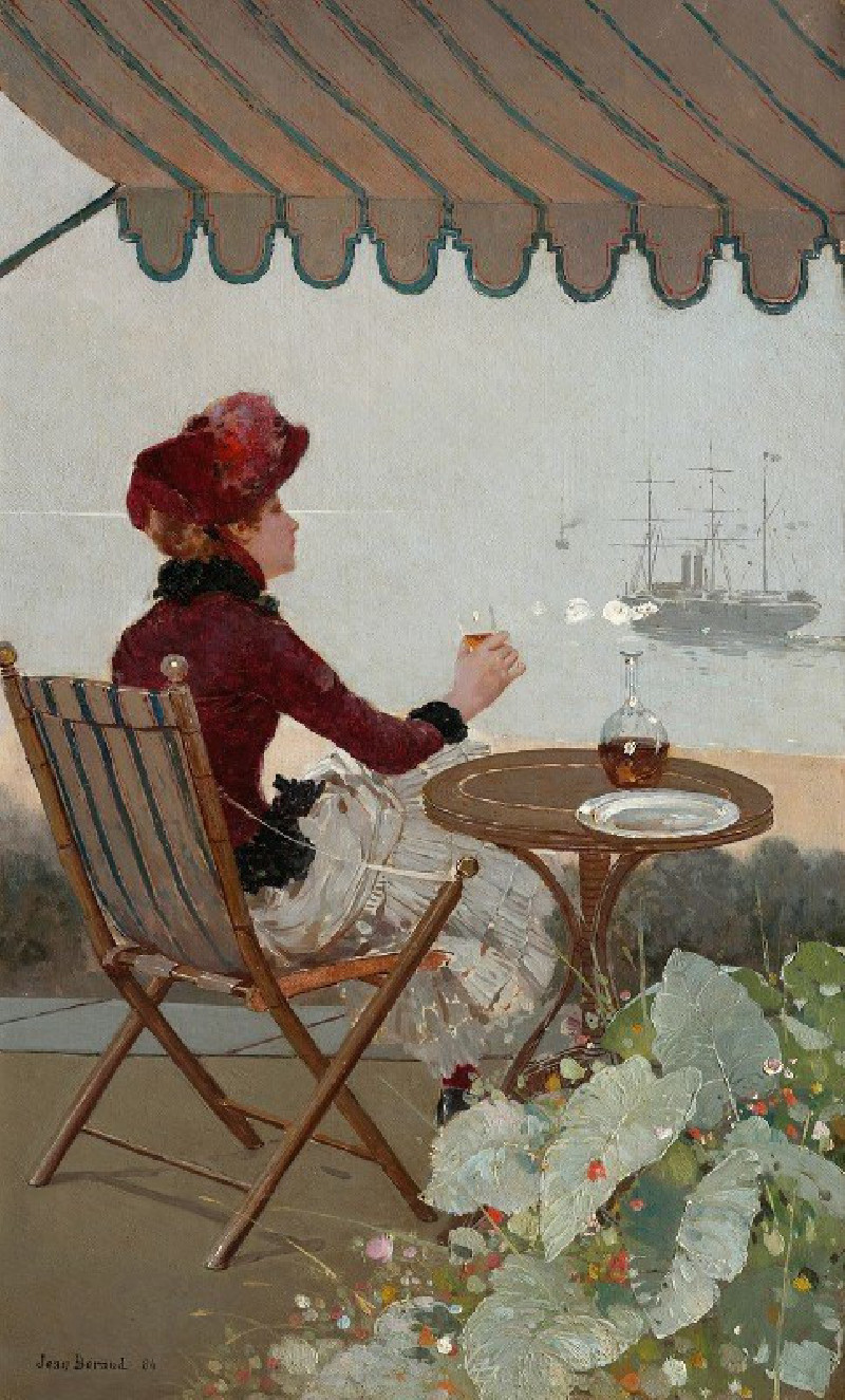 Seaside Café (1884) reproduction of painting by Jean Béraud. ALL GICLEE PRINTS