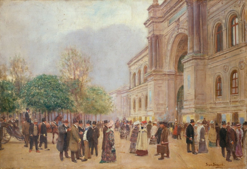 La sortie du Salon, au Palais de l’Industrie (1890) reproduction of painting by Jean Béraud. ALL GICLEE PRINTS