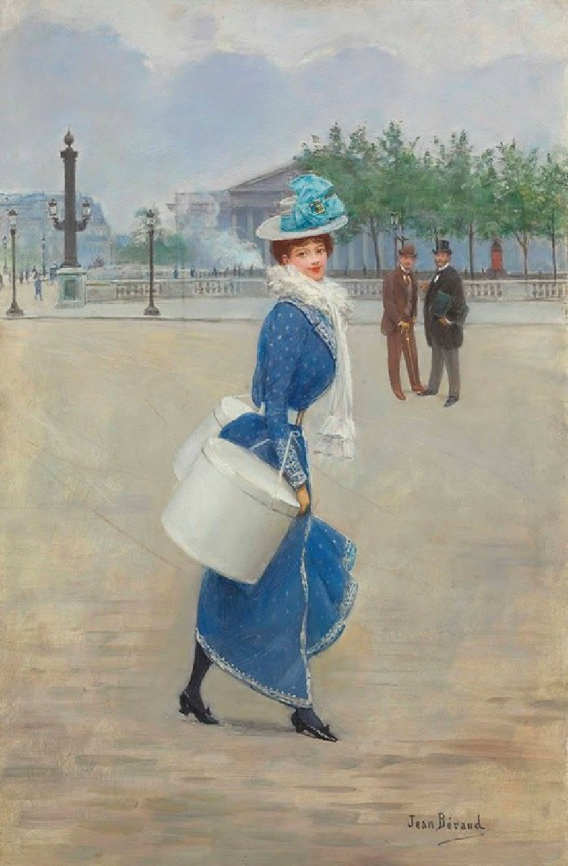 Sur la place de la Concorde reproduction of painting by Jean Béraud. ALL GICLEE PRINTS