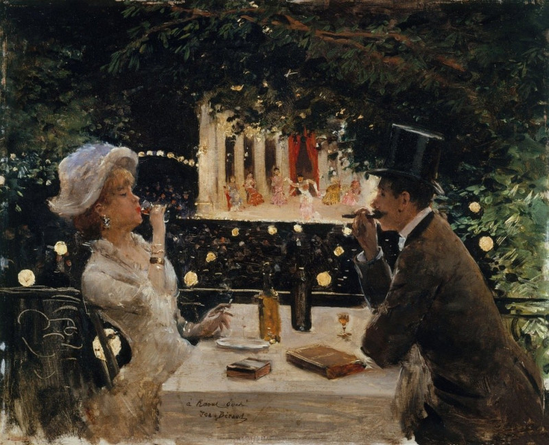 Dîner aux Ambassadeurs (1880) reproduction of painting by Jean Béraud. ALL GICLEE PRINTS