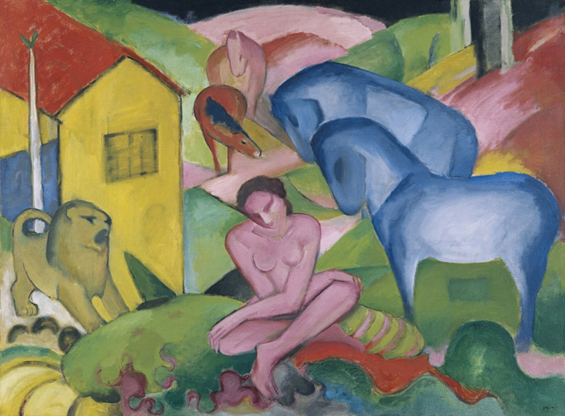 The Dream (1912) reproduction of painting by Franz Marc. ALL GICLEE PRINTS