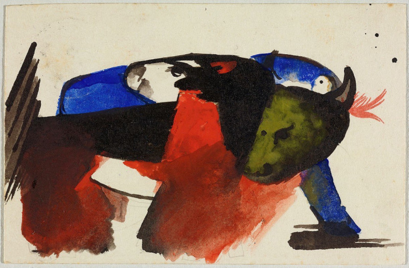 Franz Marc reprodukcija Two animals (1913), VISOS REPRODUKCIJOS , paveikslai, reprodukcijos internetu