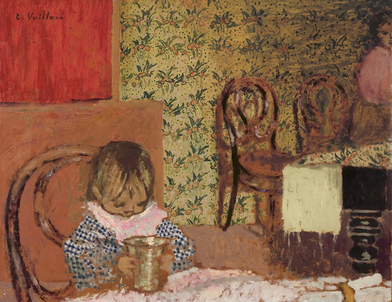 Enfant avec gobelet (1900-1901) reproduction of painting by Édouard Vuillard. ALL GICLEE PRINTS