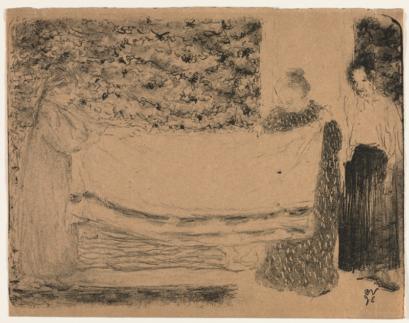 Folding the Linen (1893) reproduction of painting by Édouard Vuillard. ALL GICLEE PRINTS