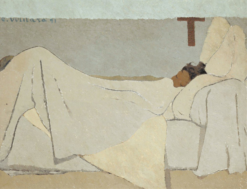 Au lit In Bed 1891 reproduction of painting by Édouard Vuillard. ALL GICLEE PRINTS