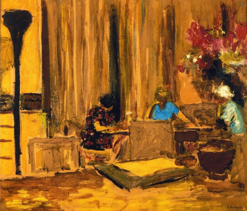 The Billiard Room at the Chateau at Clayes (ca. 1930) reproduction of painting by Édouard Vuillard. ALL GICLEE PRINTS