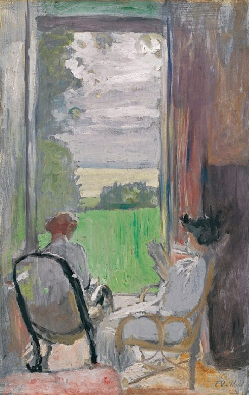 Lucy Hessel Et Jeanne Strauss Aux Étincelles (1902) reproduction of painting by Édouard Vuillard. ALL GICLEE PRINTS