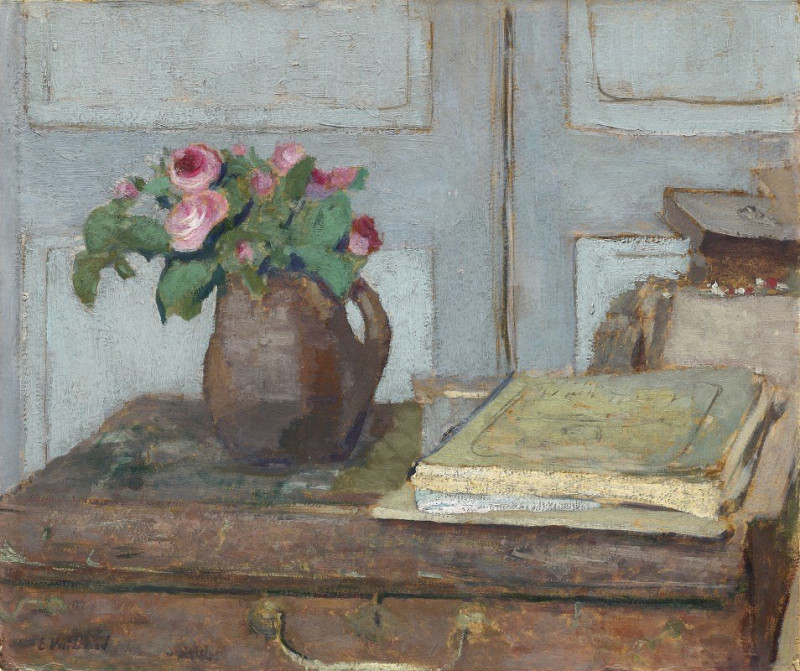 The Artist’s Paint Box and Moss Roses (1898) reproduction of painting by Édouard Vuillard. ALL GICLEE PRINTS