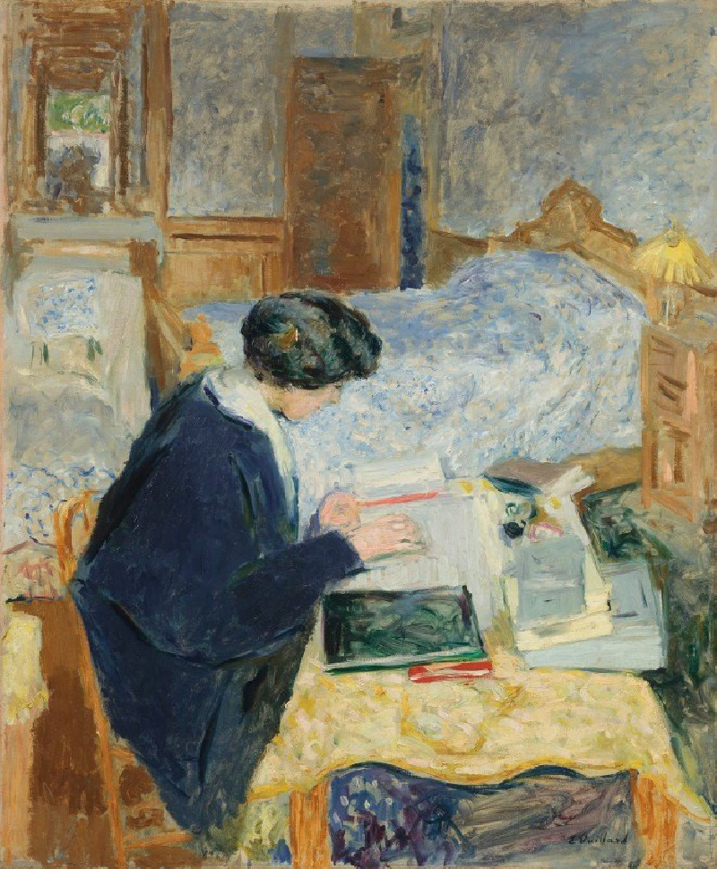 Lucy Hessel Reading (Lucy Hessel lisant) (1913) reproduction of painting by Édouard Vuillard. ALL GICLEE PRINTS