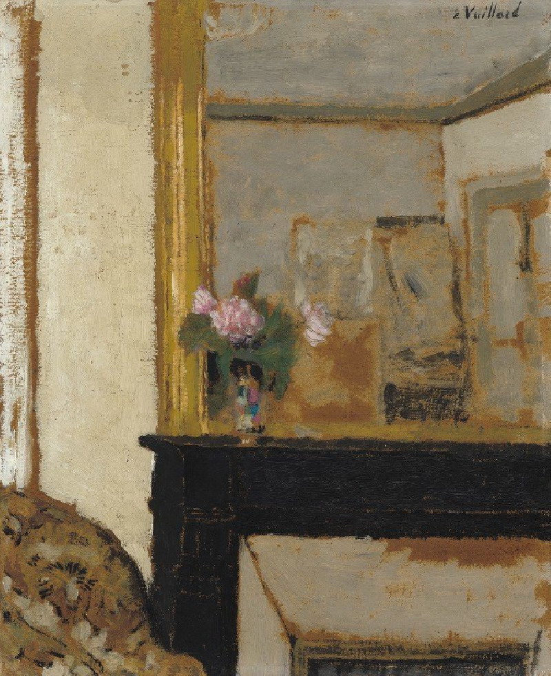 Vase of Flowers on a Mantelpiece (c. 1900) reproduction of painting by Édouard Vuillard. ALL GICLEE PRINTS