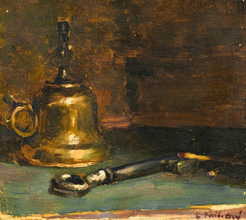 Nature morte à la lampe (circa 1888) reproduction of painting by Édouard Vuillard. ALL GICLEE PRINTS