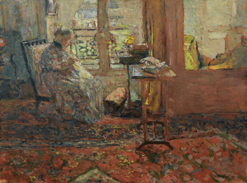 La Couseuse Devant La Fenêtre (1910) reproduction of painting by Édouard Vuillard. ALL GICLEE PRINTS