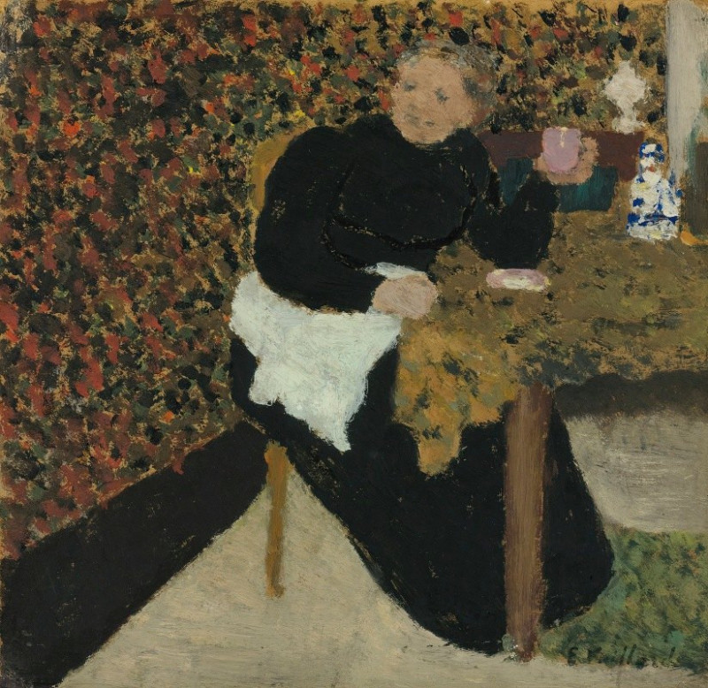 Madame Vuillard Avec Une Tasse Rose (circa 1893) reproduction of painting by Édouard Vuillard. ALL GICLEE PRINTS