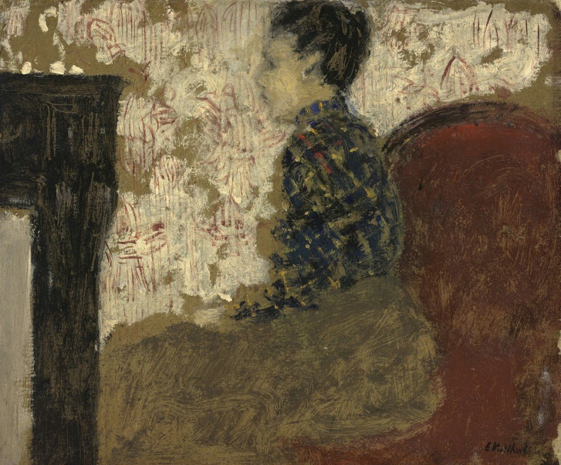 Woman Sitting by the Fireside (c. 1894) reproduction of painting by Édouard Vuillard. ALL GICLEE PRINTS