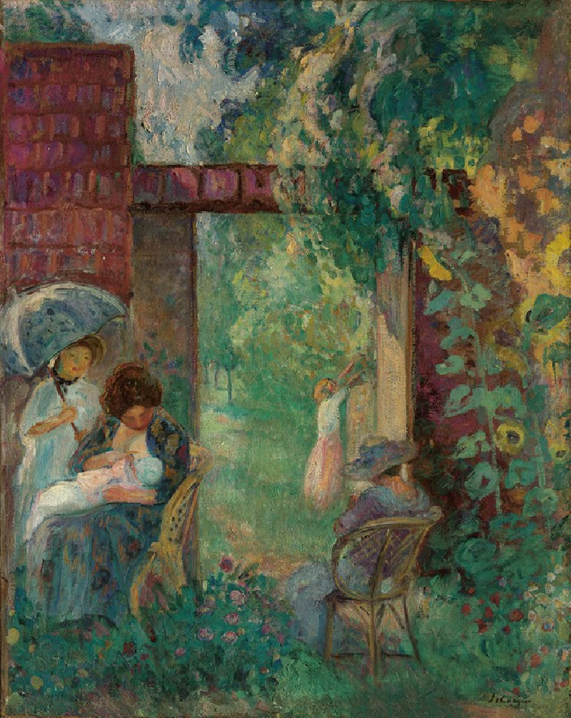 Femmes et enfants dans un jardin en été (1912) reproduction of painting by Henri Lebasque. ALL GICLEE PRINTS