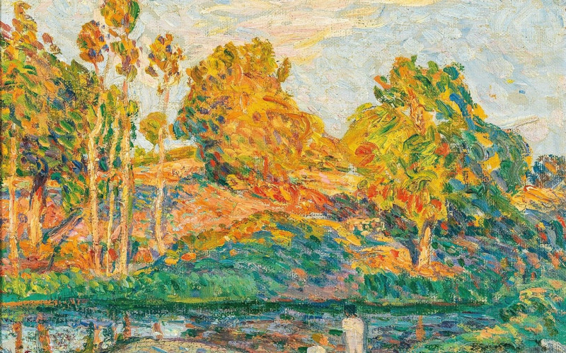 Au bord de la rivière reproduction of painting by Henri Lebasque. ALL GICLEE PRINTS