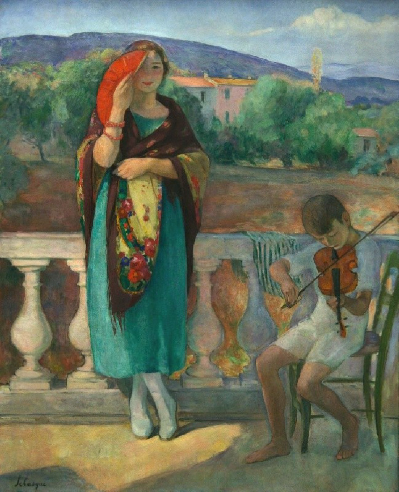 On The Balcony (1920) reproduction of painting by Henri Lebasque. ALL GICLEE PRINTS