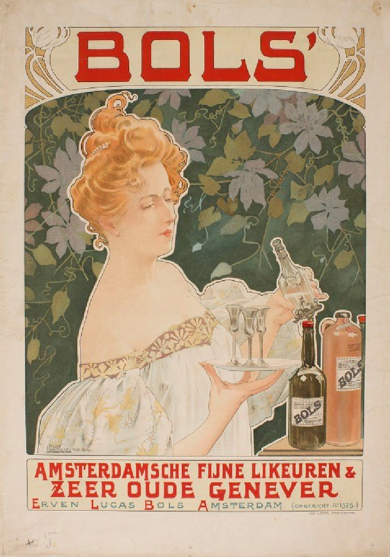 Bols (1901) reproduction of painting by Henri Privat-Livemont. ALL GICLEE PRINTS